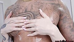 josie tucker rims zaddy2x deep while he gropes her curvy ass and feet messy