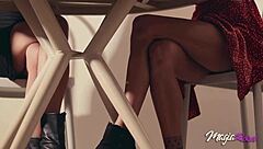 our date's wild - we're fucking each other then the waiter joins in!