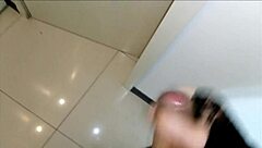 latina brunette busty big ass milf caught with toy in bathroom. Friend breaks her ass with monster cock anal