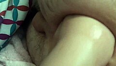 wife stretches husband's asshole wide open with intense fisting action