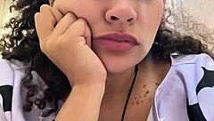 curvy brunette battles gas pains on toilet after milk shakes her up with nonstop farts