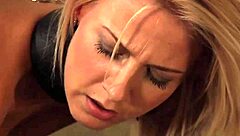 wanna see me spank this bound blonde slave's ass and finger her pussy hard?