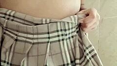 little college teen sneaks a shower masturbate but roommate catches her dripping wet