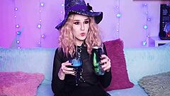 sexy witch plays anal with dildo toys 😈 hairy pussy fun