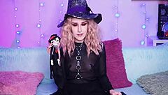 sexy witch plays anal with dildo toys 😈 hairy pussy fun