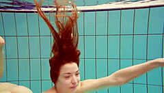 hot polish teen marketa teases small tits underwater at beach pool