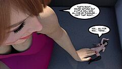 giantess grows huge over mini guy in size comic