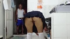 homemade pov anal slams my huge ass stepdaughter's school uniform 🍑🔥