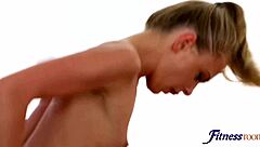 can you handle watching this flexible gymnast teacher get jizzed after yoga pussy licking and doggystyle pounding?