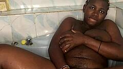 whoa my huge tits bounce wild fucking this giant dildo in the bathroom!