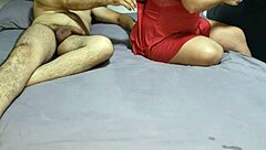 Bisexual Chubby Wife Shares Plump Lover's Cock with Cuckold Husband in MMF Lingerie Handjob