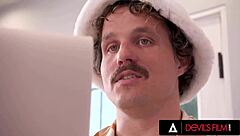 Bent over babe Chloe Surreal chokes on monster cock titty fuck before rough doggystyle pussy pounding