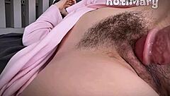 stepmom's hairy wet pussy creampied deep by stepson risky fuck cumshot inside cunt!