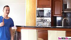 Stepsis Marina Gold bent over shocked by stepbro's monster cock doggystyle