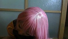 Megurine Luka JAV cosplay blowjob masturbation in costume