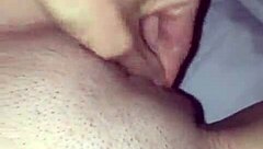 wife fingers shaved wet pussy to shaking orgasm