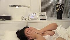 secret cam catches japanese k-cup milf justy flaunting her huge saggy tits