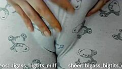 cameltoe tease in pajamas shows off her big puffy pussy lips