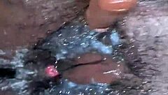 chubby ebony babe fills up with hot creampie mess