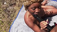 Porsha Carrera straps huge toy and pounds Nina Rivera outdoors! 🌴🍆💦