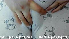 cameltoe tease in pajamas shows off her big puffy pussy lips