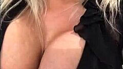 SOPHIE JAMES TEASES SHAVED PUSSY IN STOCKINGS HOME SOLO