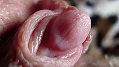 ever seen a big clit throb and explode up close?