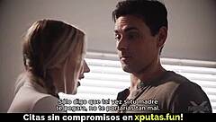 blonde stepdaughter gives blowjob and takes creampie ride