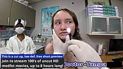 Dr Tampa's Virginity Clinic backstage with Serena Morgan fingering ass close-up