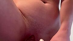 pretty swedish blonde teen shoves dildo deep in pink pussy till orgasm