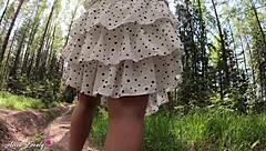 Amateur Couple's Juicy Outdoor Blowjobs Cowgirl Rides and Doggystyle in Fishnets POV