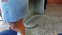 short hot maid grabs my cock and rides me bareback while wife is out