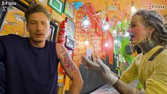 How does customer's hard anal atm facial feel tattoo pornstar?