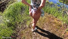 Amateur Couple's Juicy Outdoor Blowjobs Cowgirl Rides and Doggystyle in Fishnets POV