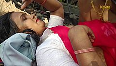 imagine this indian couple going wild with outdoor forest sex close up blowjobs and fucking