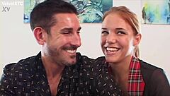 Heart racing with desire, teen babe bares natural tits in steamy casting interview