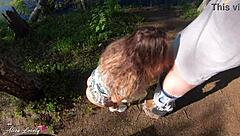 Amateur Couple's Juicy Outdoor Blowjobs Cowgirl Rides and Doggystyle in Fishnets POV