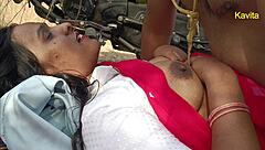 imagine this indian couple going wild with outdoor forest sex close up blowjobs and fucking