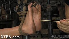 Bent over doggystyle pussy pounding in hardcore bdsm couple clip