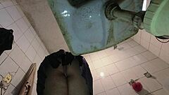 pervy guy sneaks in bathroom while i strip school uniform