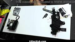 That spoiled brat teen shoplifter gets bent over fucked hard by mall cop after caught stealing.