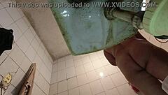 pervy guy sneaks in bathroom while i strip school uniform