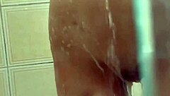 Skinny Teen Shaves Pussy Then Masturbates with Huge Cock Toy in Bathroom