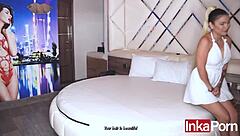 Blanca's wild teen casting tale of first horny fuck with squirting orgasm