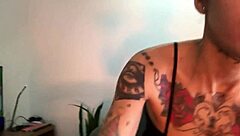 hey sexy alt girl... hairy armpits pierced nipples pinched in webcam anal dildo show