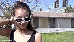 i'm bending her over out in public for deep creampie fuck