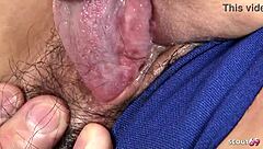 old coach seduces hairy asian teen virgin for first sloppy blowjob 😍💦