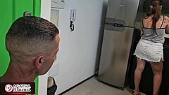 agatha tempts brother-in-law with milf pussy before brother arrives offering hot creampie dinner