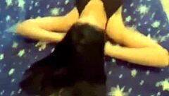 She bends over spreading big ass for deeper fucks and massive creampies