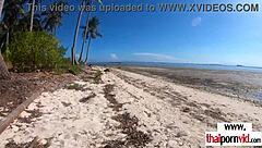 tiny thai teen cherry takes big white cock pounding at beach pov 😈🏖️🍆💦